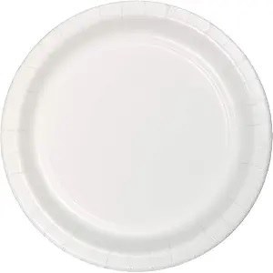 White 9" Paper Plates 24ct