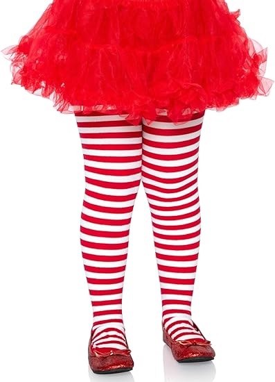 Tights Child Lg Red/Wht