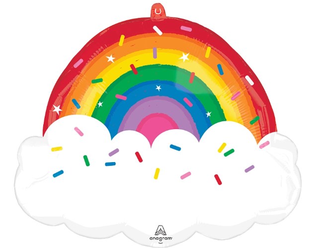 Rainbow, Sprinkles Shape • Jumbo 25" Mylar Helium Balloon