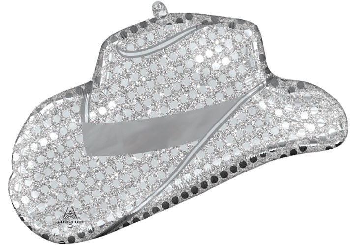 Western, Disco Cowboy/Cowgirl Hat Shape • Jumbo 33" Mylar Helium Balloon