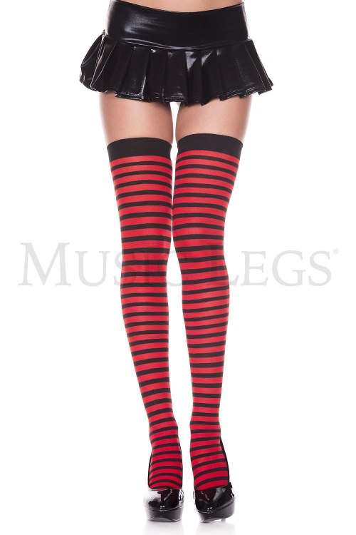 Thigh Hi Stripe Blk/Red
