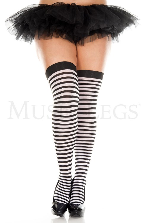 Thigh Hi Queen Stripe B/W
