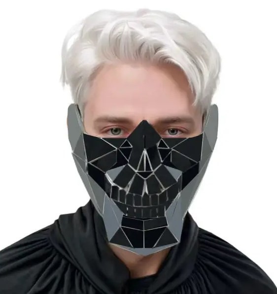 Mask Half Face Skeleton Black