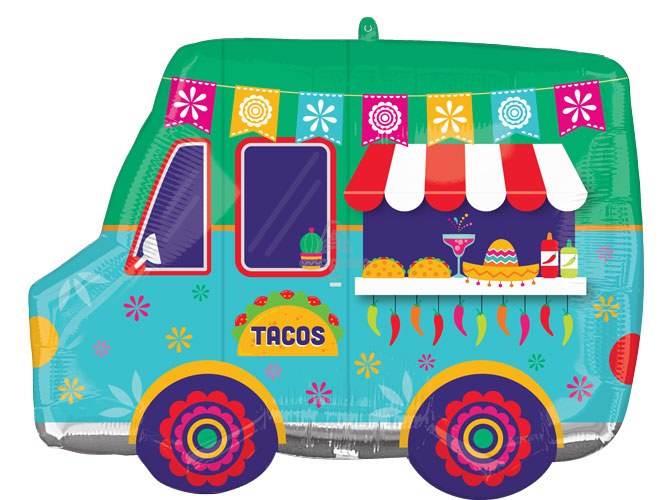 Taco Truck Shape • Jumbo 26"Mylar Helium Balloon
