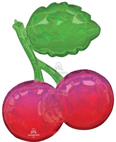 Cherries Iridescent Shape • Jumbo 30" Mylar Helium Balloon