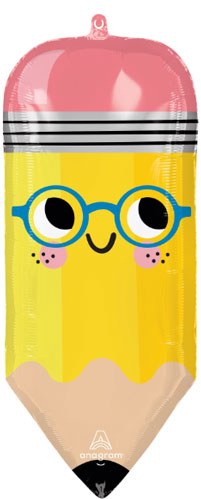 Cute Pencil Shape • Jumbo 31" Mylar Helium Balloon