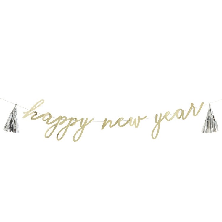 Happy New Year Banner Gold