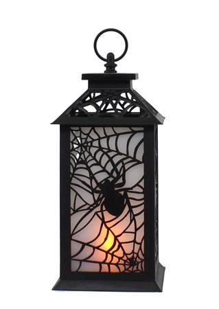 Lantern Flame Glow Plastic Blk