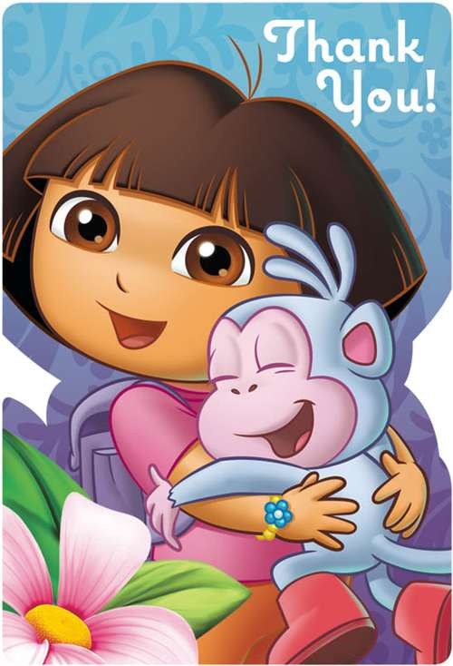 Dora The Explorer / Thank You Cards ~ 8 Count
