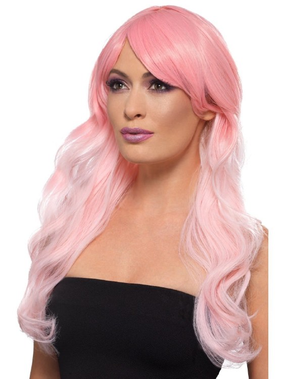 Wig Pink Ombre Long Wavy