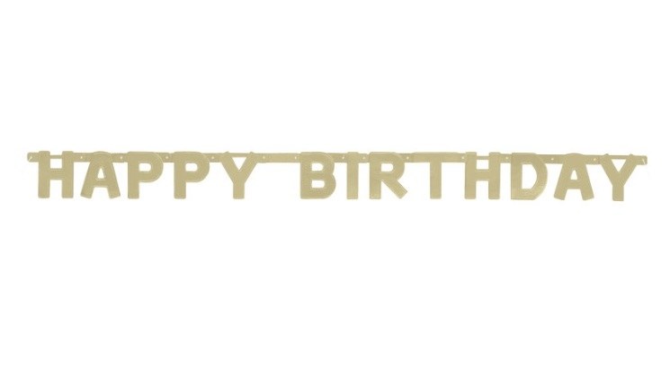 Gold Happy B-Day Banner 4ft