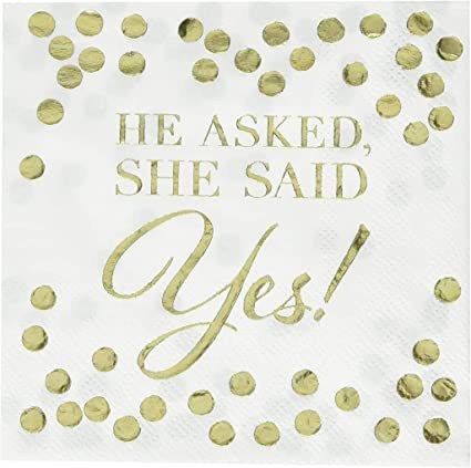 She Said Yes Beverage Napkins 16ct