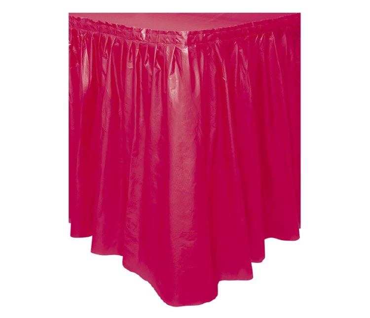 Red Plastic Tableskirt