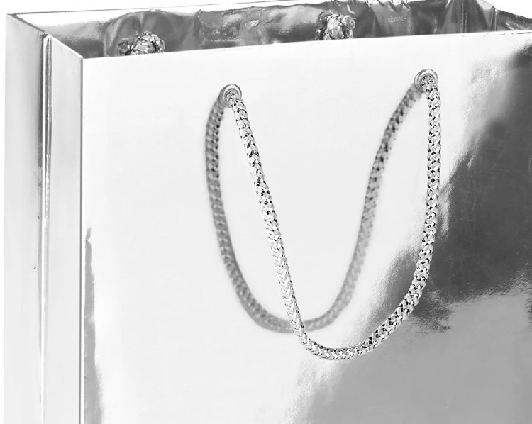 Gift Bag Lrg Silver Met