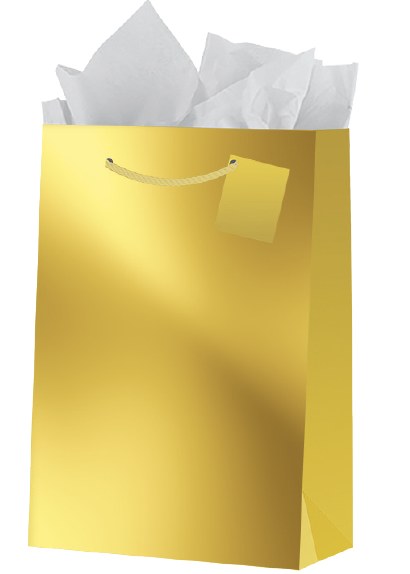 Gift Bag Lrg Gold Met