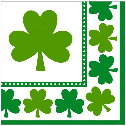 Lucky Shamrocks Beverage Napkins ~ 16 Pack