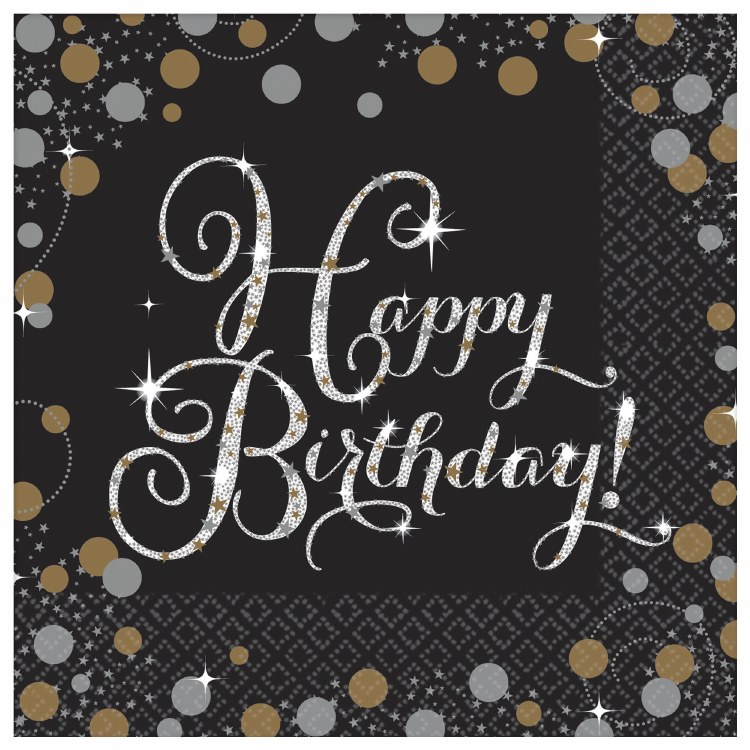 Sparkling Birthday Beverage Napkins 16ct