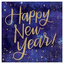 Midnight Happy New Year  Beverage Napkin