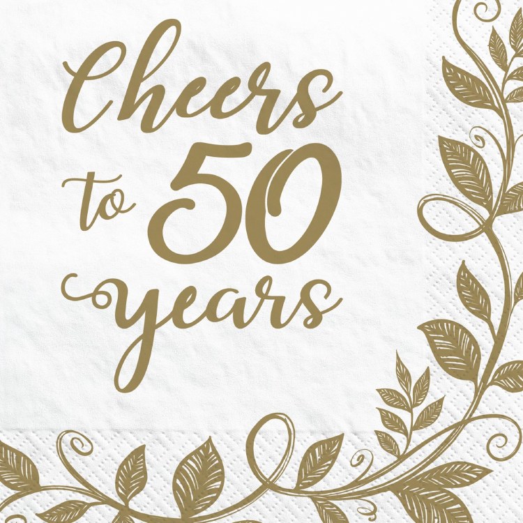Anniversary 50th Bev Nap 16ct