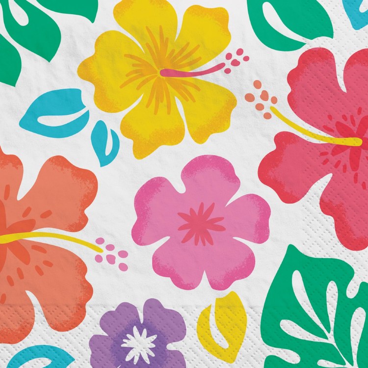 Summer Hibiscus Beverage Napkins