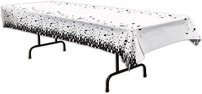 Graduation Tablecover Blk/Wht