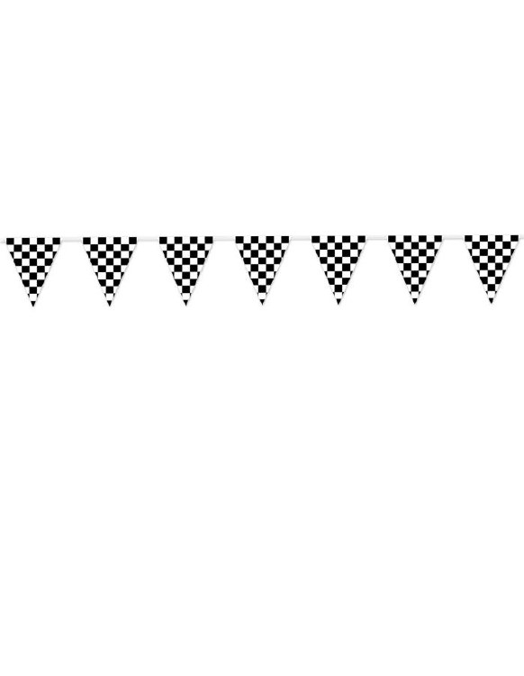 Checkered Pennant Banner 12 ft