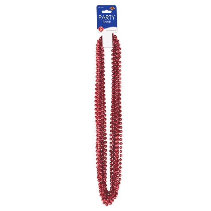 Beads Party Sm Round Red