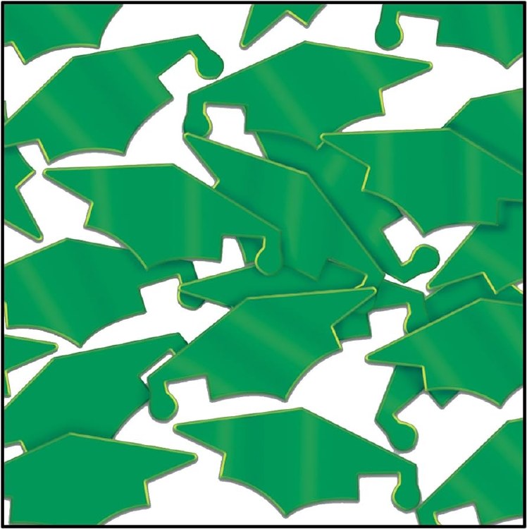 Confetti Grad Caps Green