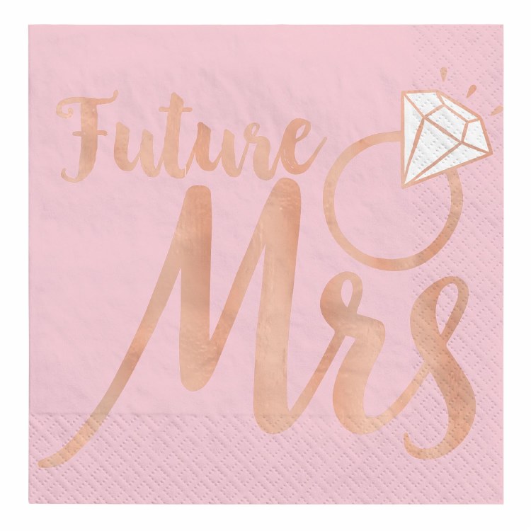 Blush Wedding Future Mrs. Beverage Napkins