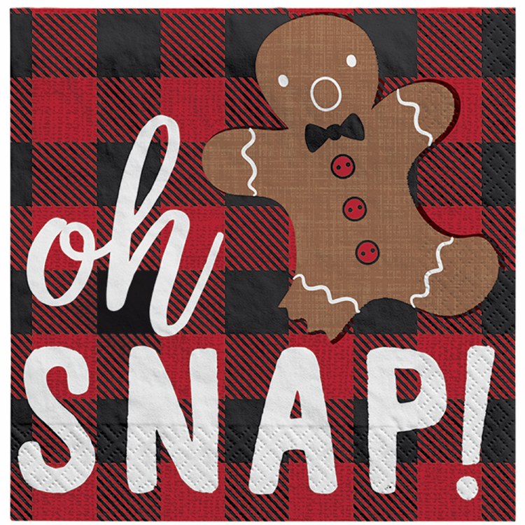 Gingerbread Oh Snap! Beverage Napkins ~ 16 Pack