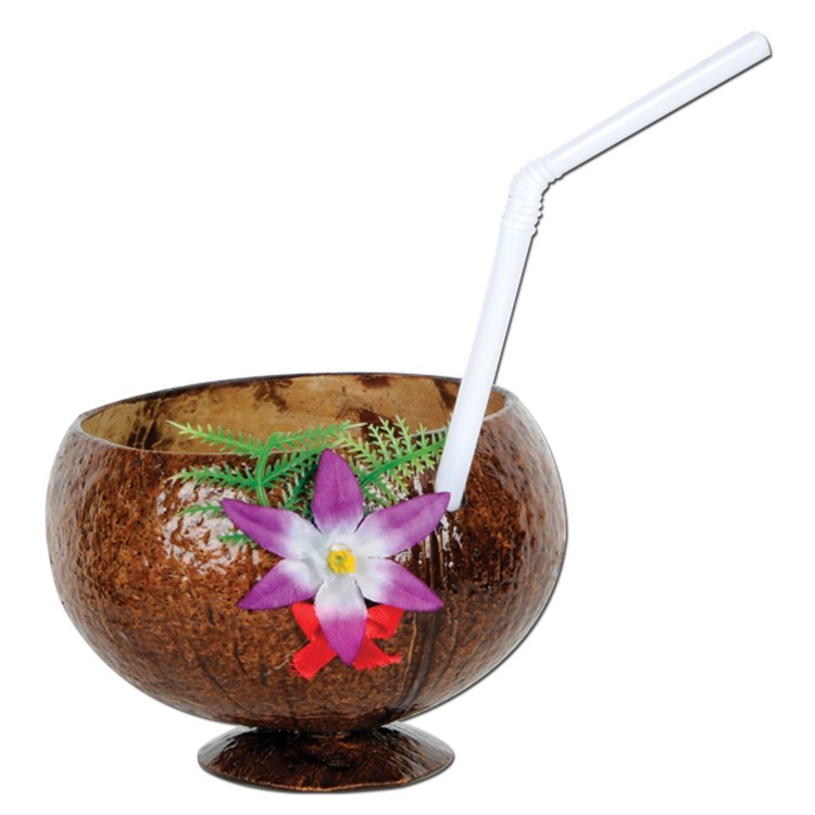 Cup Coconut w/Straw