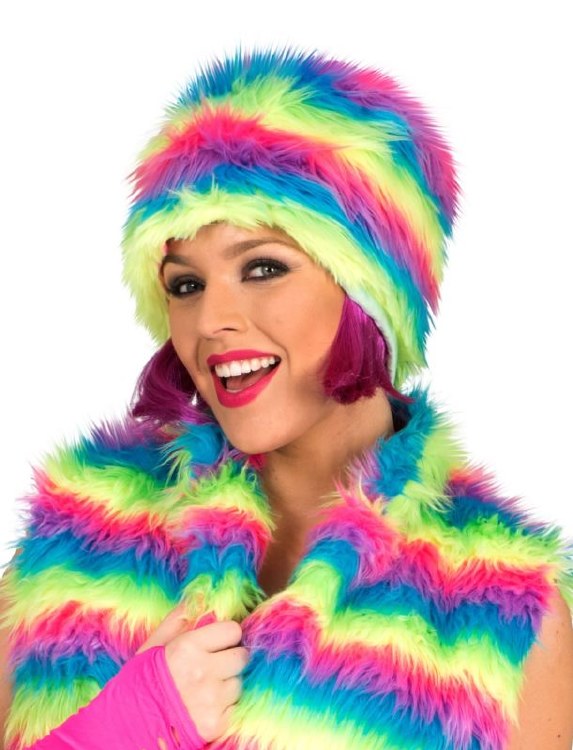 Hat Rainbow Fur