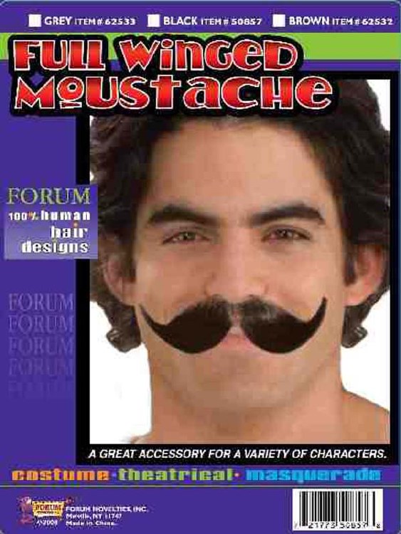 Moustache Full Winged Black