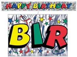Happy Birthday Banner Raibow Fringe