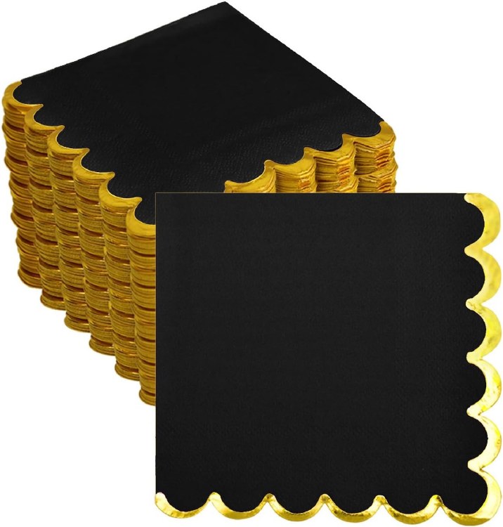Lunch Napkin Gold and Black