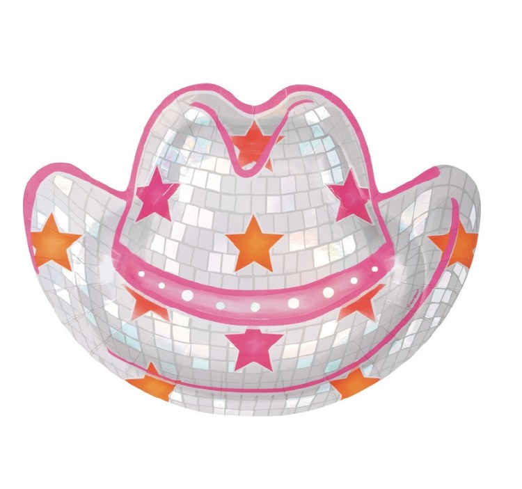 Disco Cowboy Hat 10in Plates
