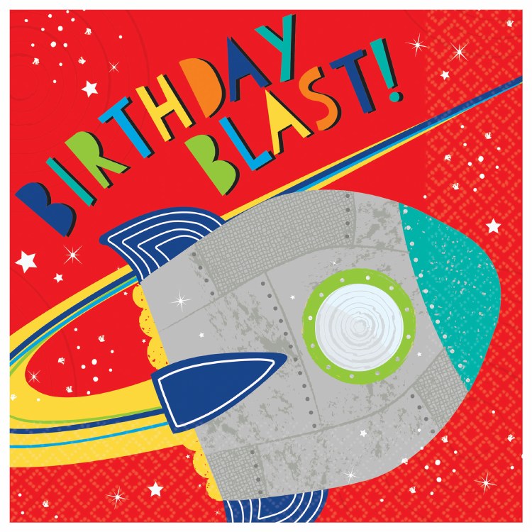 Blast Off Lunch Napkins 16ct