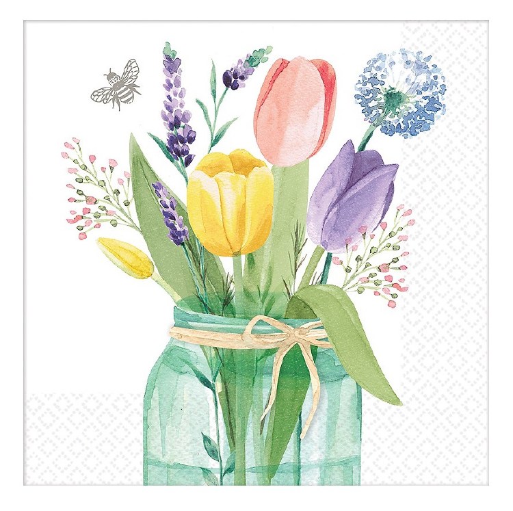 Tulip Garden Lunch Napkins ~ 16 Count