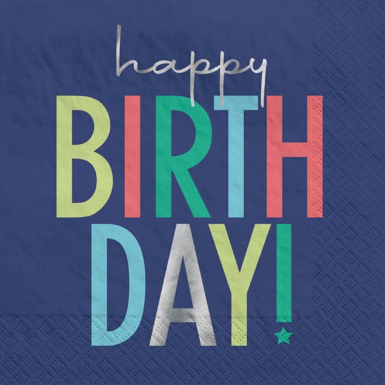 Modern Birthday Luncheon Napkins