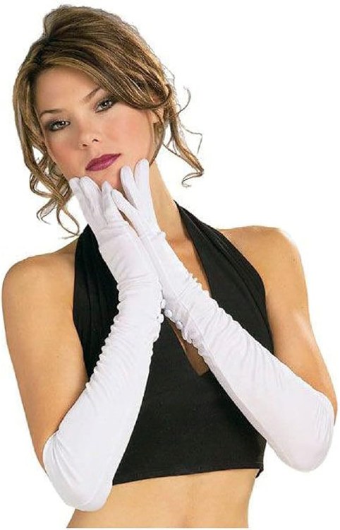 Gloves Long Nylon White