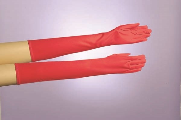 Gloves Long Nylon Red