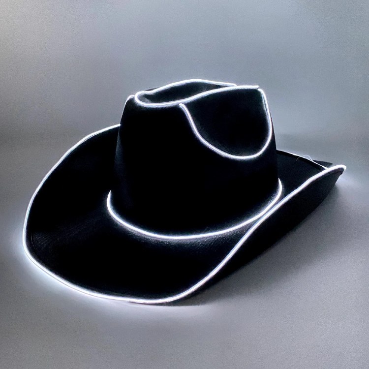 Cowboy Hat Black LED light up