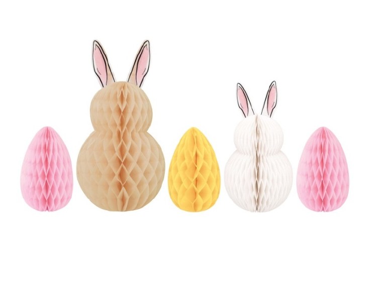 Bunny And Egg Honeycomb Decor