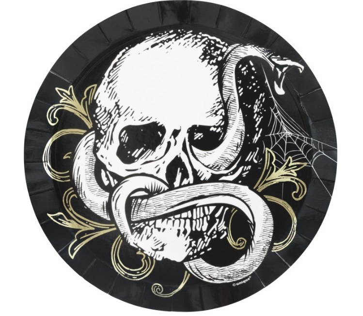 Sketchy Skull 7" Plate 8ct