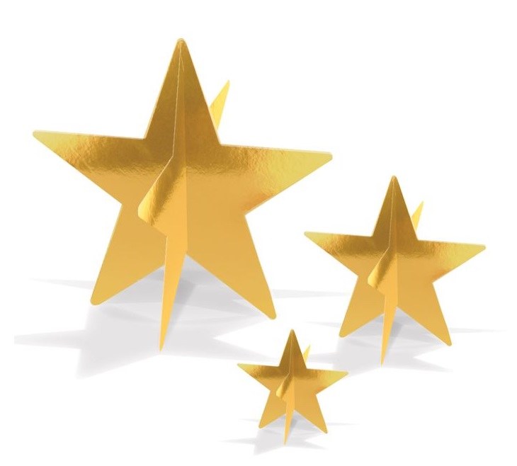 Star 3D Centerpieces 3pk