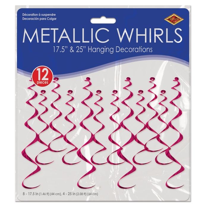 Metallic Whirls Hot Pink