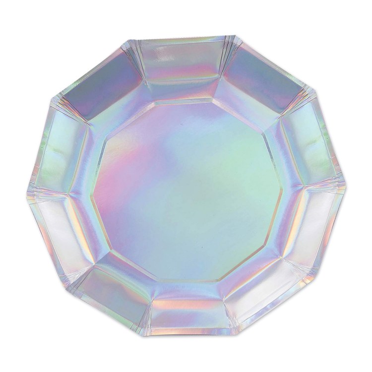 Plates 7" Iridescent Decagon