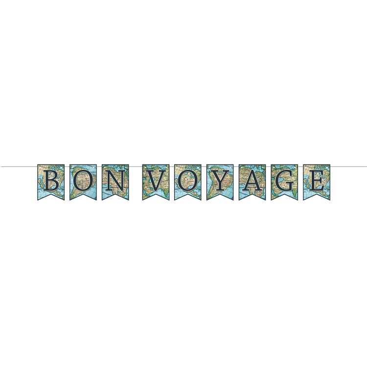 Banner Bon Voyage Map Print