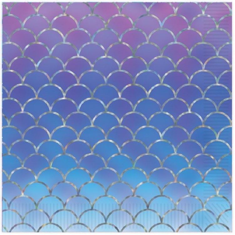 Mermaid Scales Holographic Lunch Napkins • 16 Count