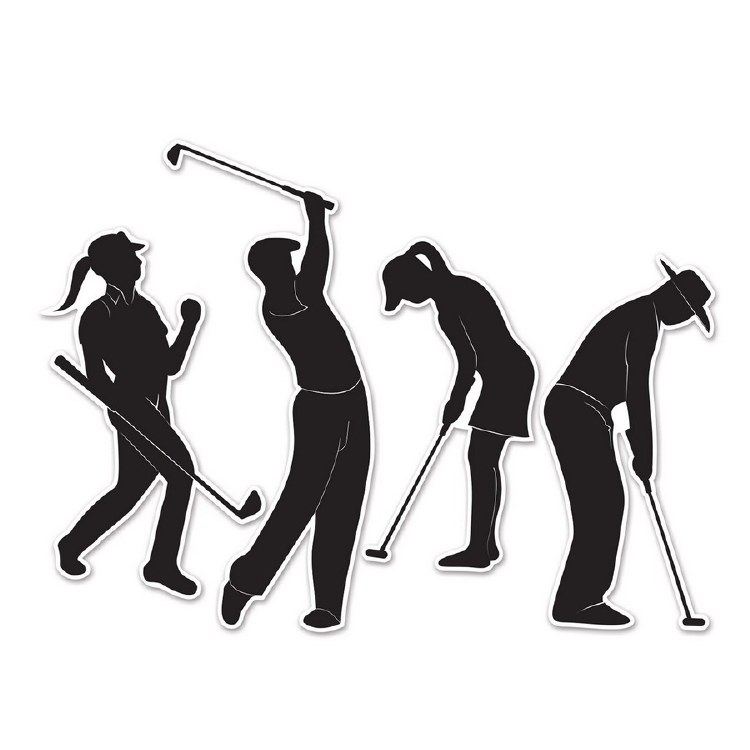 Golf Player Cutouts 4ct
